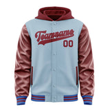 Custom Light Blue Crimson Red Jacket