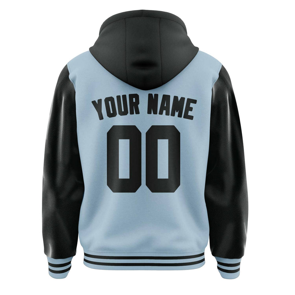 Custom Light Blue Black Jacket
