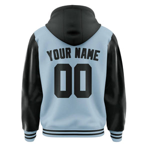 Custom Light Blue Black Jacket