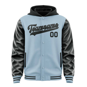Custom Light Blue Black Jacket
