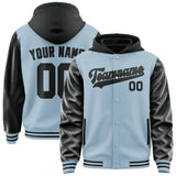 Custom Light Blue Black Jacket
