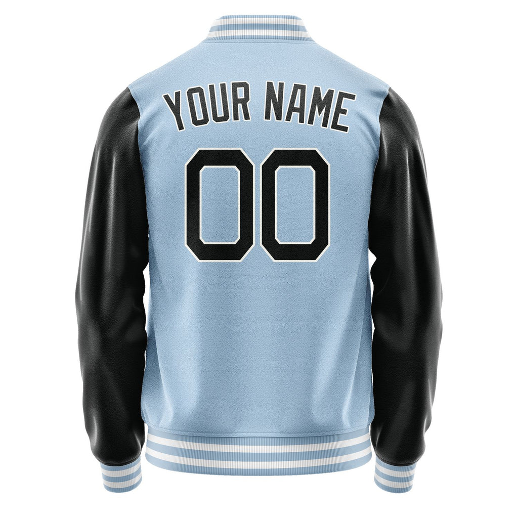 Custom Light Blue Black Jacket JA0808170818B21817