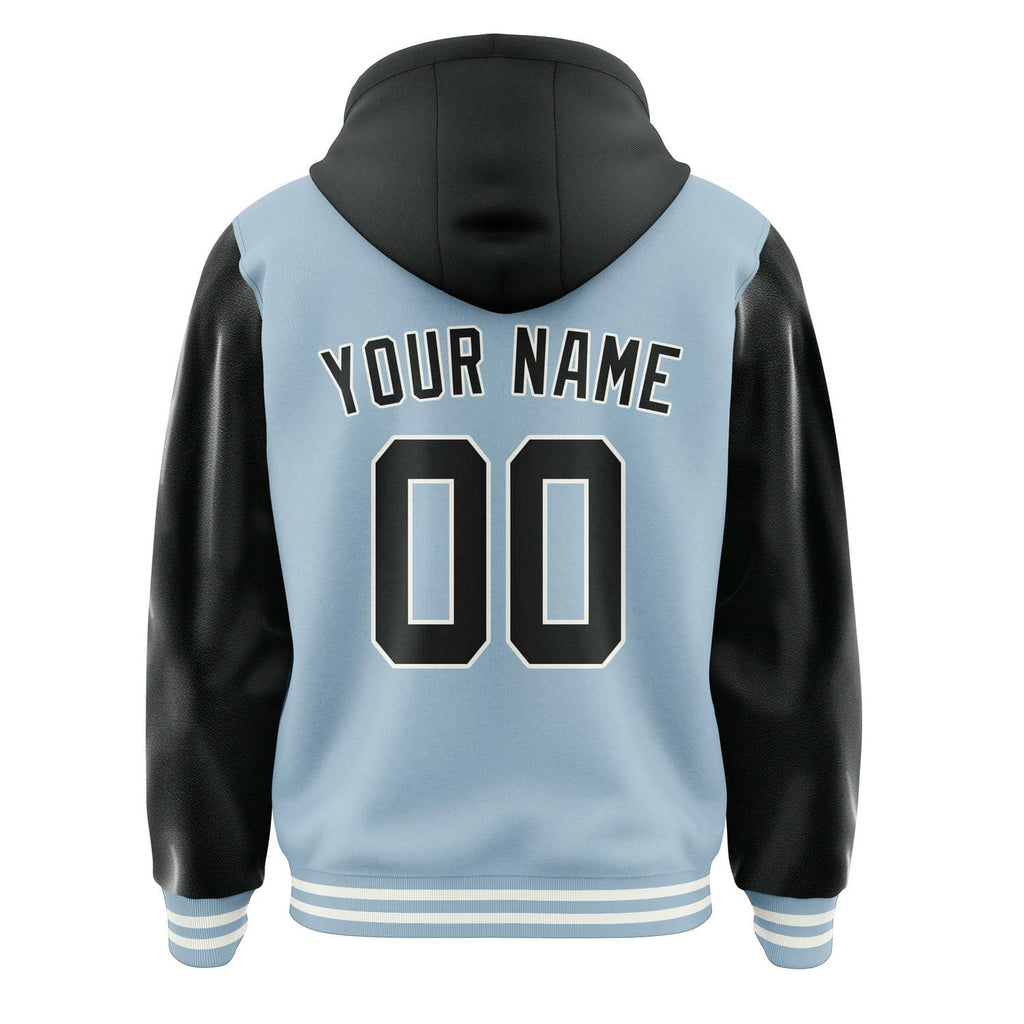 Custom Light Blue Black Jacket