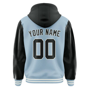 Custom Light Blue Black Jacket