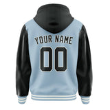 Custom Light Blue Black Jacket