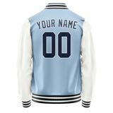 Custom Light-Blue Navy Solid Color Varsity Letterman Jacket