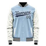 Custom Light-Blue Navy Solid Color Varsity Letterman Jacket