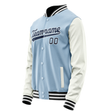 Custom Light-Blue Navy Solid Color Varsity Letterman Jacket