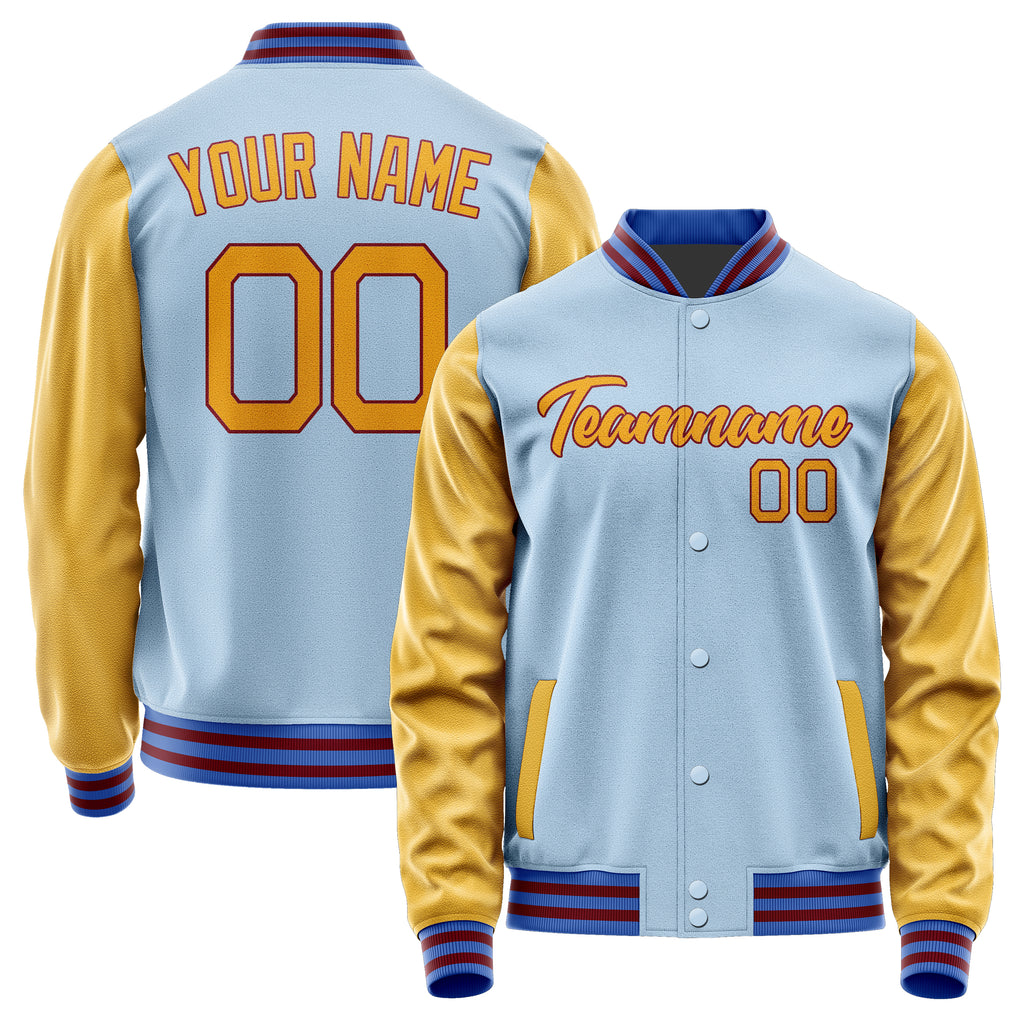 Custom Light Blue Yellow Jacket JA0808190915B21519