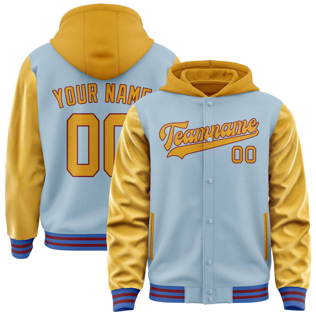 Custom Light Blue Yellow Jacket
