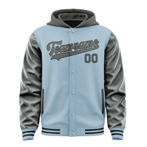 Custom Light Blue Dark Grey Jacket