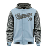 Custom Light Blue Dark Grey Jacket