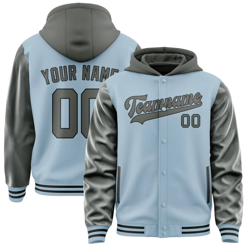 Custom Light Blue Dark Grey Jacket