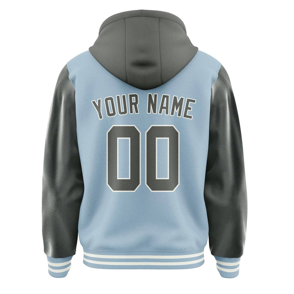 Custom Light Blue Dark Grey Jacket