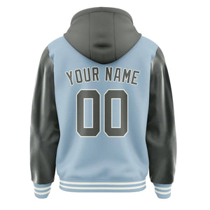 Custom Light Blue Dark Grey Jacket