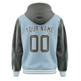 Custom Light Blue Dark Grey Jacket