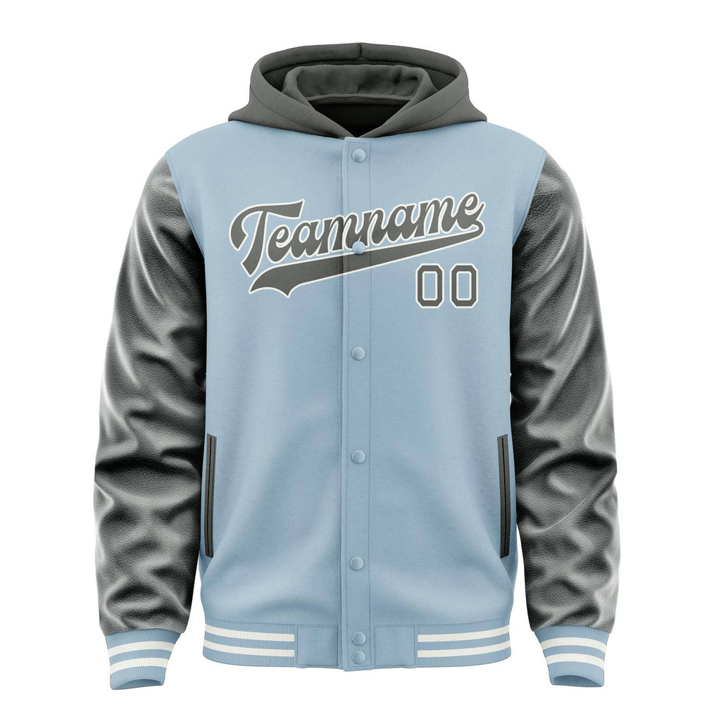 Custom Light Blue Dark Grey Jacket