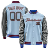 Custom Light Blue Dark Grey Jacket