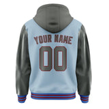 Custom Light Blue Dark Grey Jacket