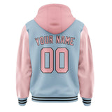 Custom Light Blue Light Pink Jacket