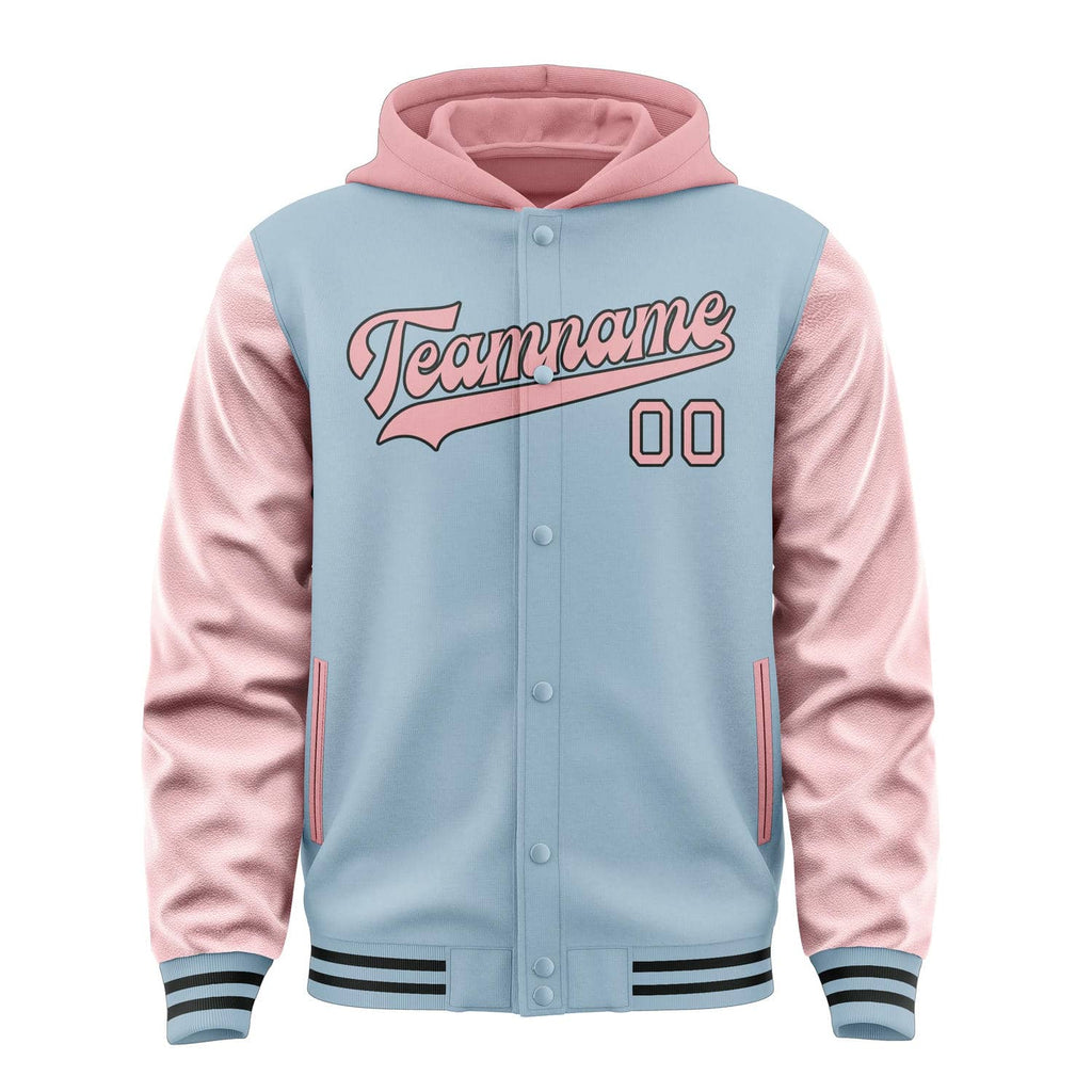 Custom Light Blue Light Pink Jacket
