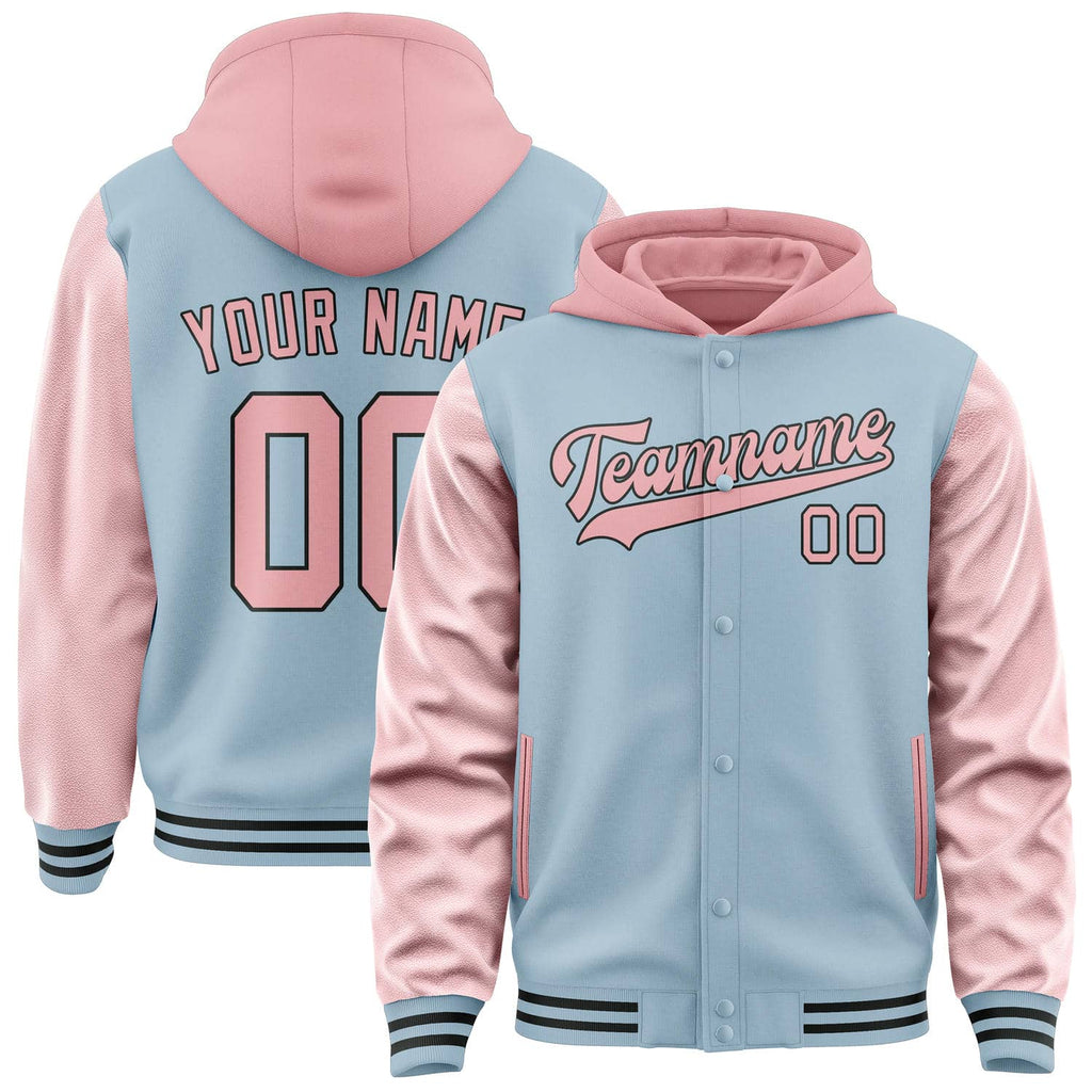Custom Light Blue Light Pink Jacket