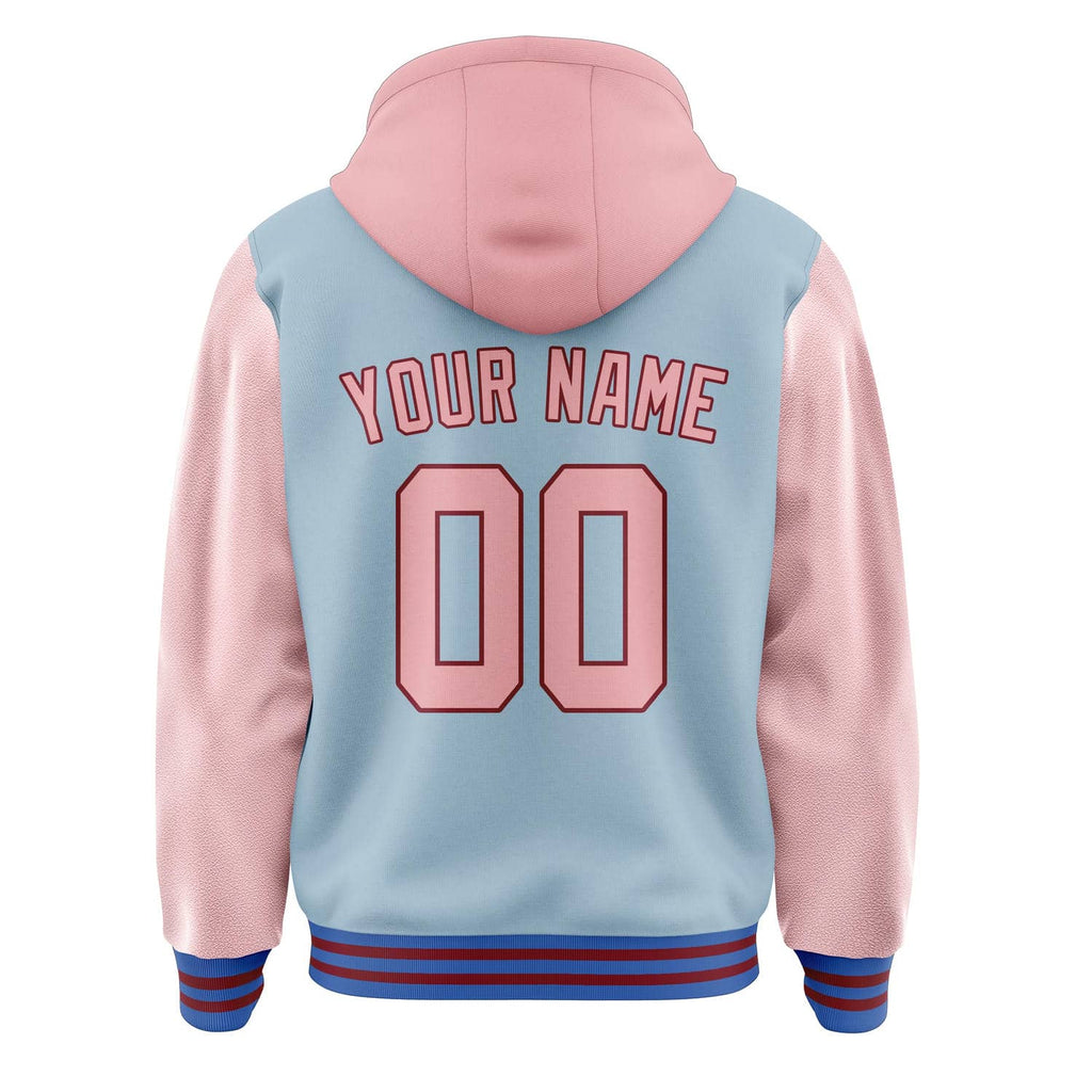 Custom Light Blue Light Pink Jacket