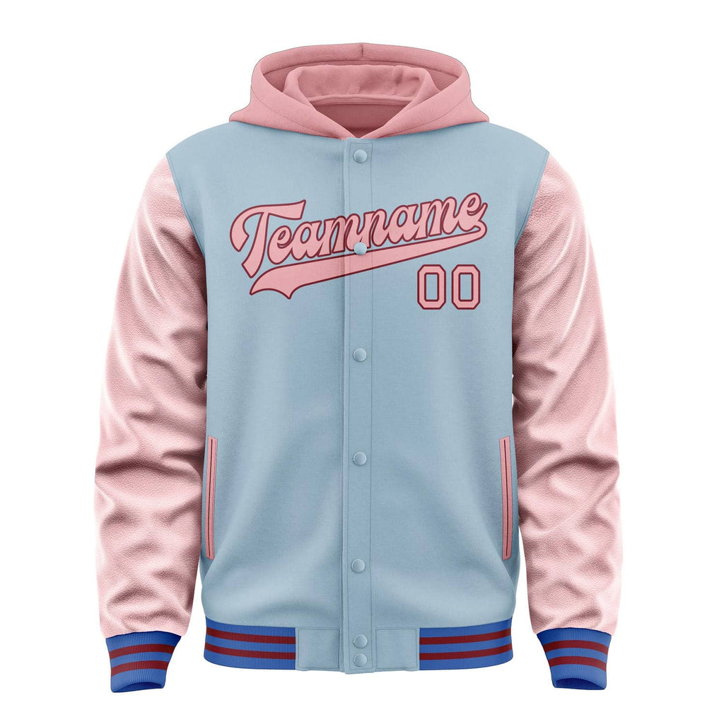 Custom Light Blue Light Pink Jacket