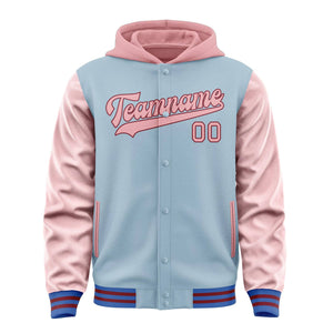 Custom Light Blue Light Pink Jacket