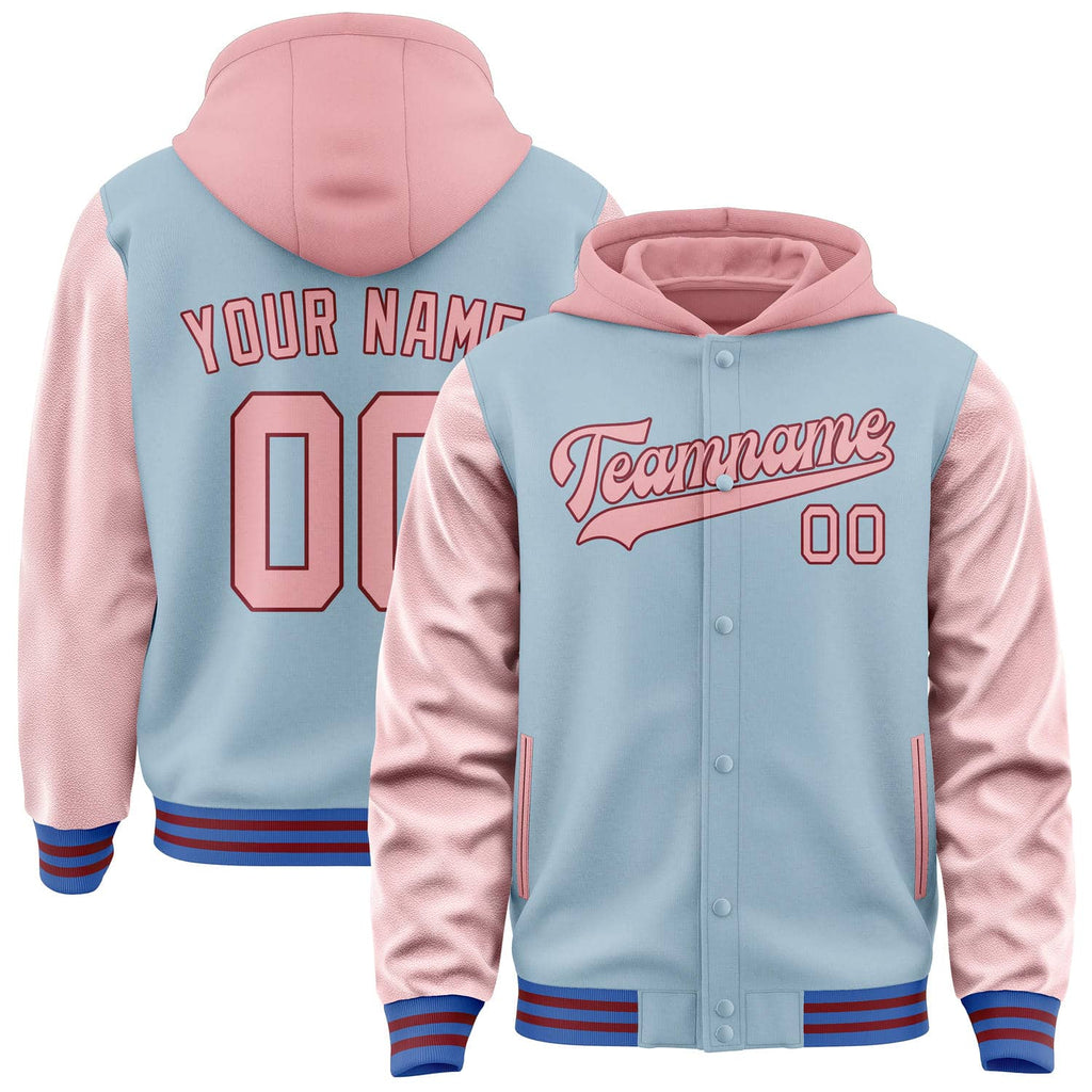Custom Light Blue Light Pink Jacket
