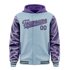 Custom Light Blue Light Purple Jacket