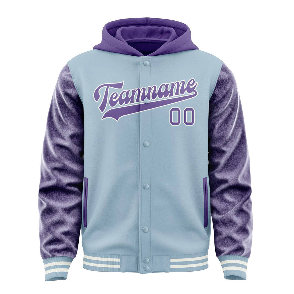 Custom Light Blue Light Purple Jacket