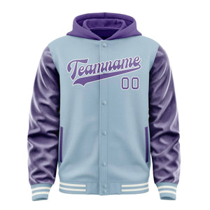 Custom Light Blue Light Purple Jacket