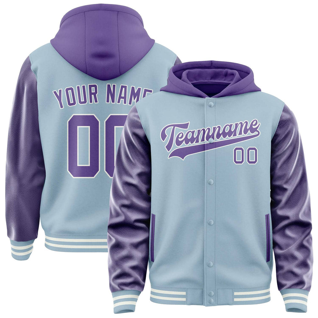 Custom Light Blue Light Purple Jacket