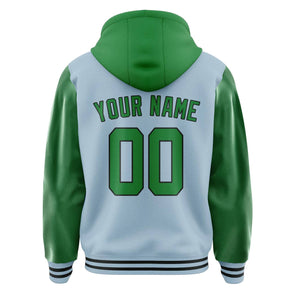 Custom Light Blue Emerald Green Jacket