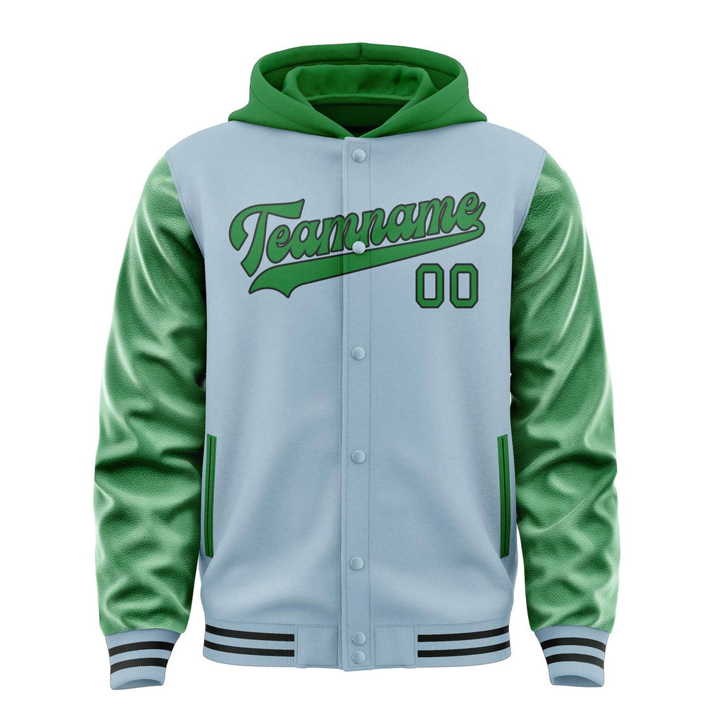 Custom Light Blue Emerald Green Jacket