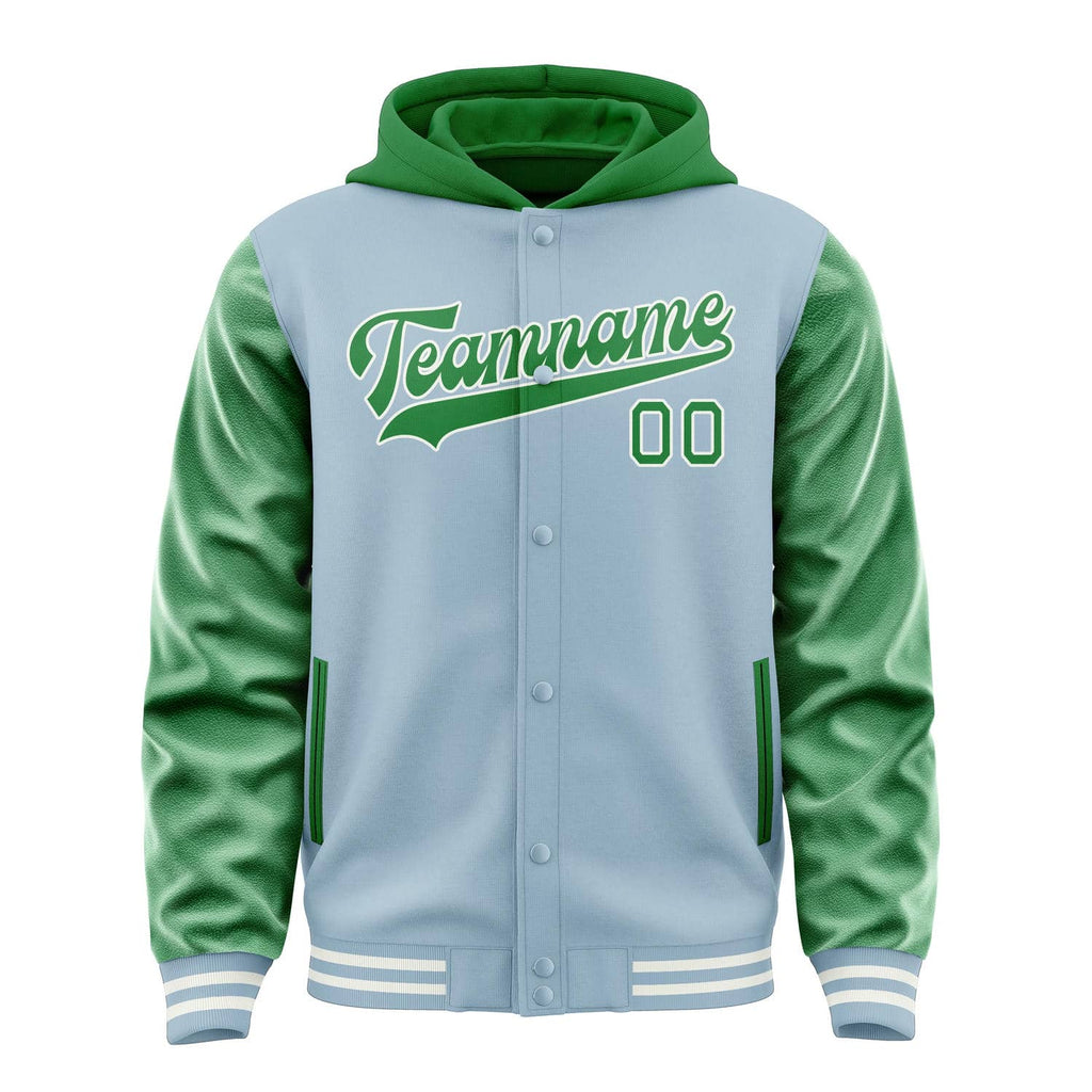 Custom Light Blue Emerald Green Jacket