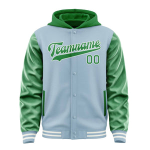 Custom Light Blue Emerald Green Jacket