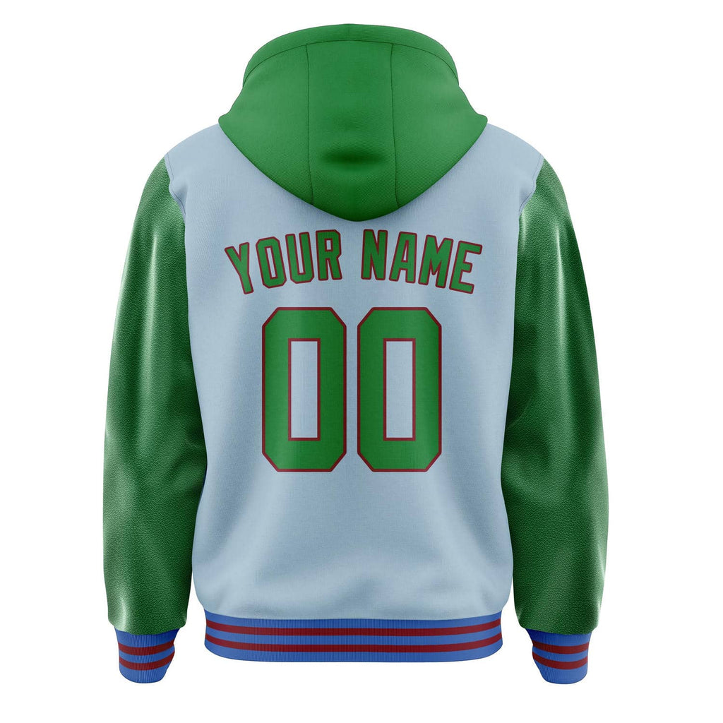 Custom Light Blue Emerald Green Jacket