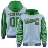 Custom Light Blue Emerald Green Jacket