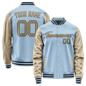 Custom Light Blue Light Khaki Jacket JA0808250817B21725
