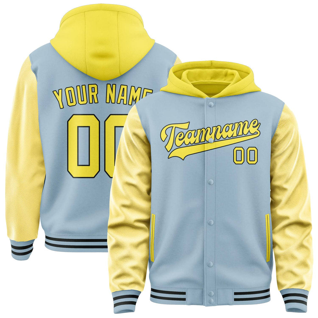 Custom Light Blue Light Yellow Jacket