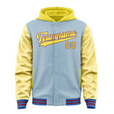 Custom Light Blue Light Yellow Jacket