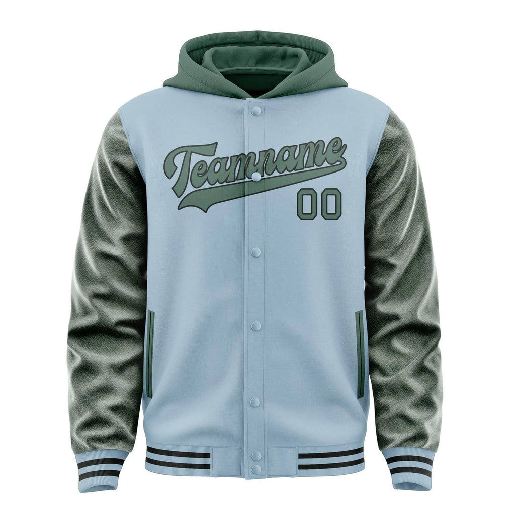 Custom Light Blue Blue Green Jacket
