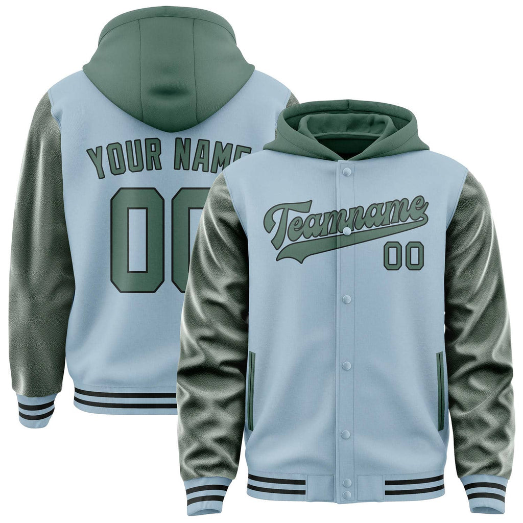 Custom Light Blue Blue Green Jacket