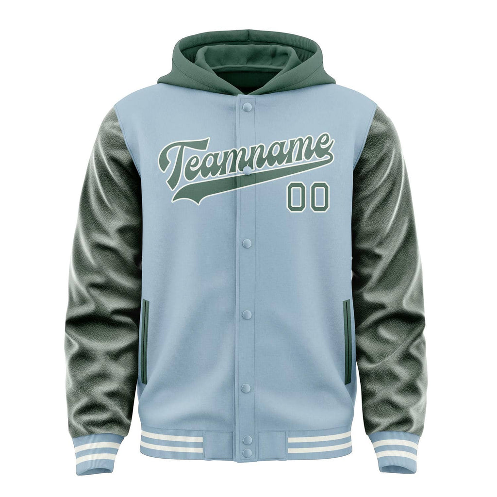 Custom Light Blue Blue Green Jacket