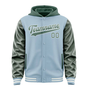 Custom Light Blue Blue Green Jacket