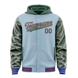 Custom Light Blue Blue Green Jacket