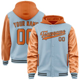 Custom Light Blue Orange Jacket