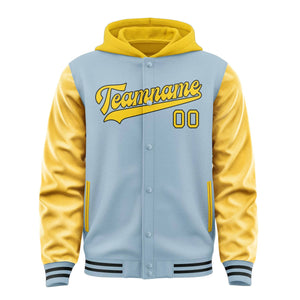 Custom Light Blue Gold Jacket